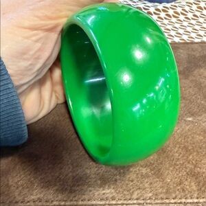Bold Green Wide Resin Bangle Bracelet